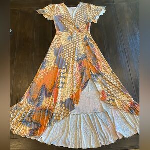 VENUS Lascana Side Slit Maxi Dress, Women’s XS, Multi Print